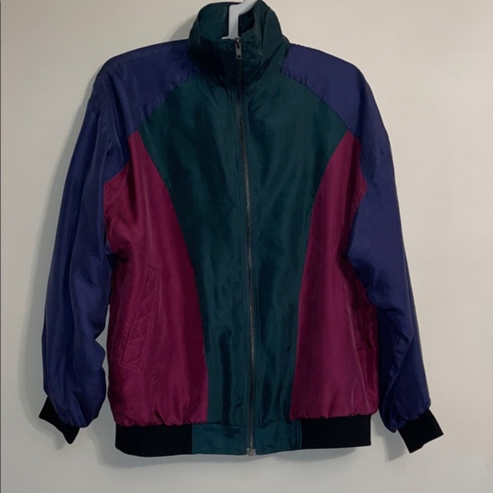 Silk Vintage Vibrant Multicolor Bomber Jacket